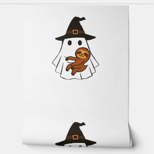 Sloth Halloween Ghost Witch Hat Animal Lovers Boys Wallpaper