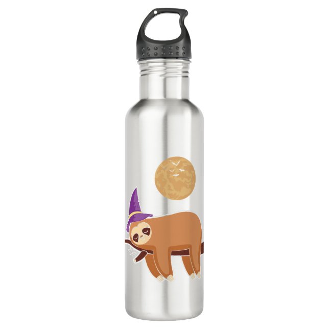 sloth halloween, halloween sloth 710 ml water bottle (Front)