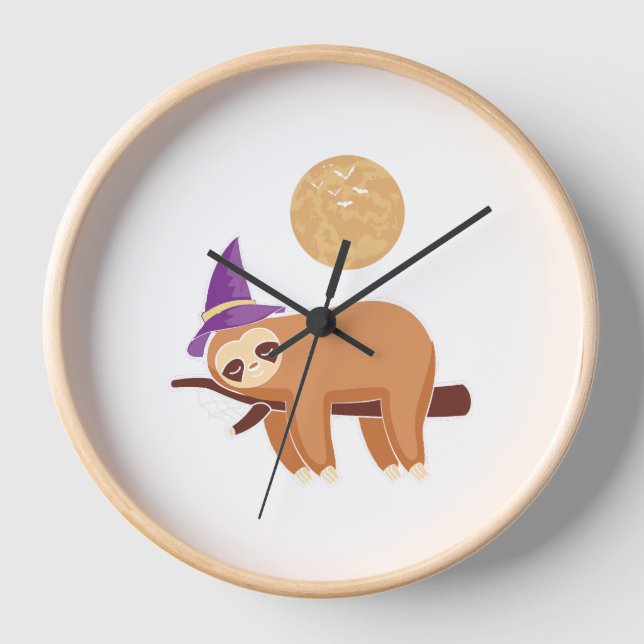 sloth halloween, halloween sloth clock (Front)