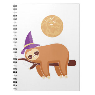 sloth halloween, halloween sloth notebook