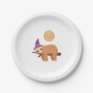 sloth halloween, halloween sloth paper plate
