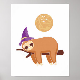 sloth halloween, halloween sloth poster