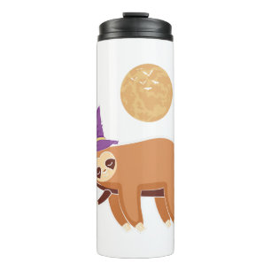 sloth halloween, halloween sloth thermal tumbler