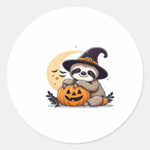 Sloth Halloween Motif Cute Classic T-Shirt Classic Round Sticker