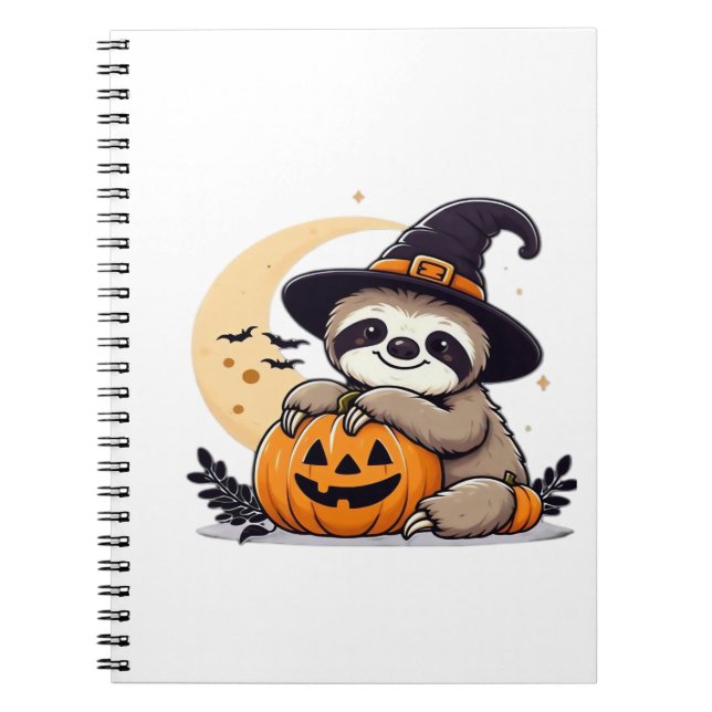 Sloth Halloween Motif Cute Classic T-Shirt Notebook (Front)