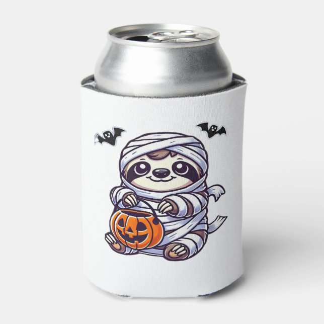 Sloth Halloween Mummy Kids Women Men Sloth Classic Can Cooler (Can Front)