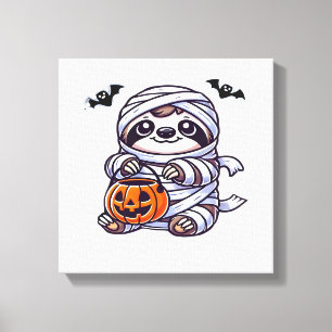 Sloth Halloween Mummy Kids Women Men Sloth Classic Canvas Print