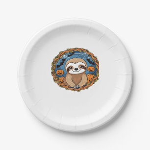 sloth, halloween, october, autumn, thanksgiving Ov Paper Plate