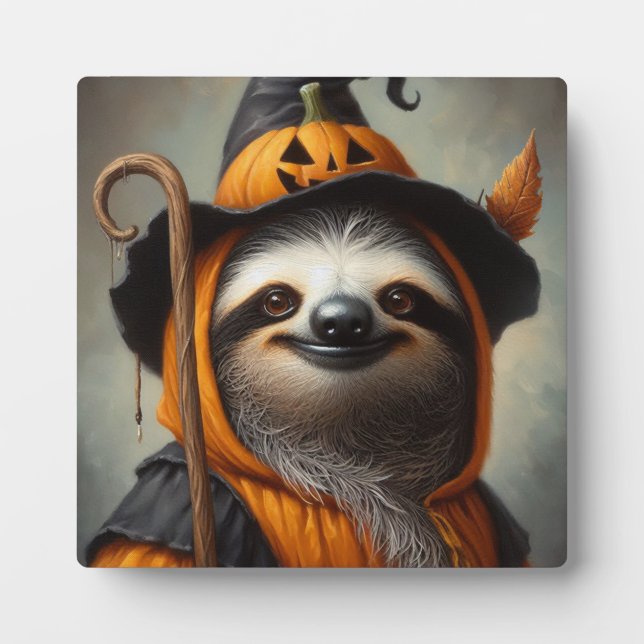 Sloth Halloween Plaque (Front)