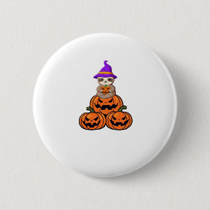 Sloth Halloween Premium T-Shirt 6 Cm Round Badge