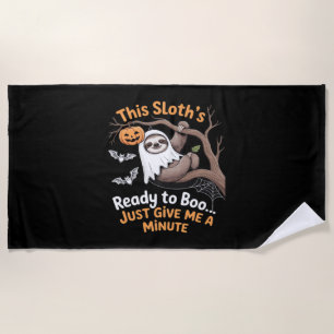 Sloth Halloween Sloths Cute Bat Vampire Essential  Beach Towel
