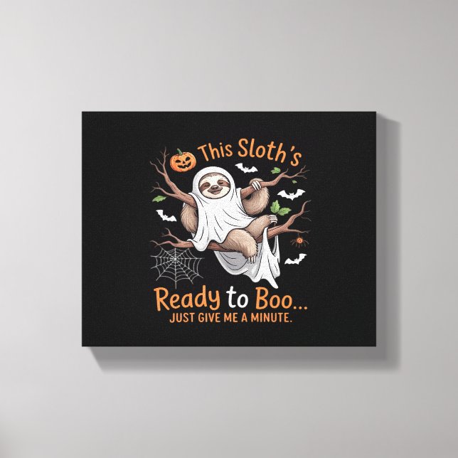 Sloth Halloween Sloths Cute Bat Vampire Essential  Canvas Print (Front)