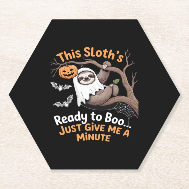 Sloth Halloween Sloths Cute Bat Vampire Essential  Paper Coaster (Front)
