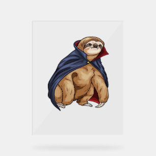 Sloth Halloween Vampire Classic T-Shirt Acrylic Sign