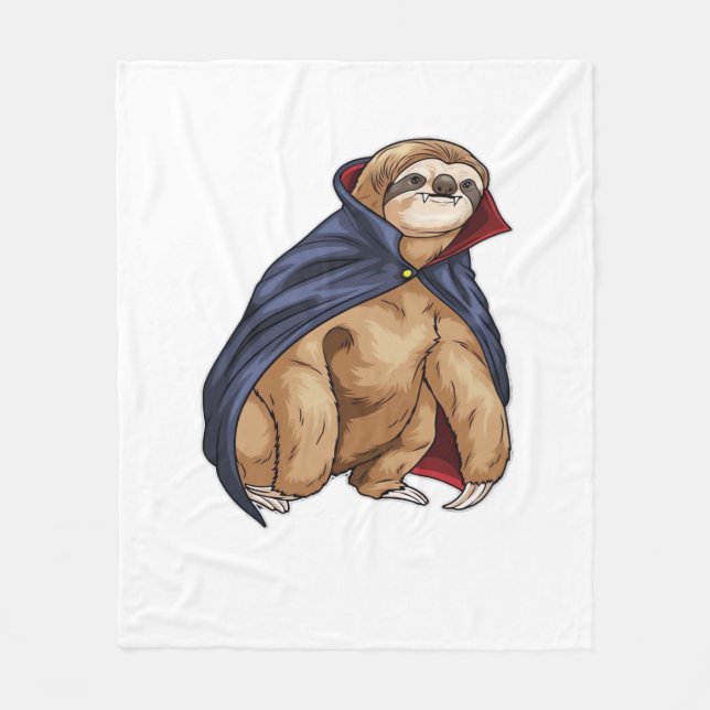 Sloth Halloween Vampire Classic T-Shirt Fleece Blanket (Front)