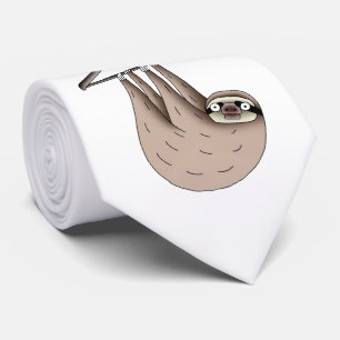 sloth hanging on hanger tie