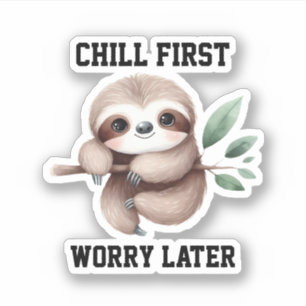 Sloth Hanging on Tree Branch Sticker