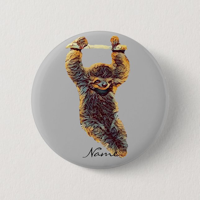Sloth Hanging Out Thunder_Cove 6 Cm Round Badge (Front)