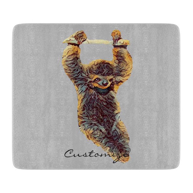 Sloth Hanging Out Thunder_Cove Cutting Board (Front)