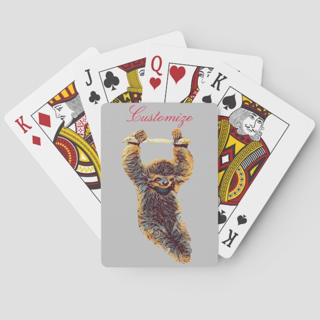 Sloth Hanging Out Thunder_Cove Playing Cards (Back)