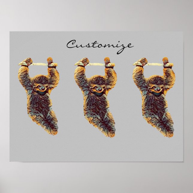 Sloth Hanging Out Thunder_Cove Poster (Front)