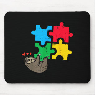 Sloth Hanging Puzzle Cute Autism Awareness Men Wom Mouse Pad
