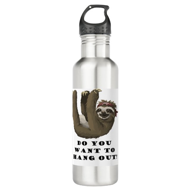 sloth hangout 710 ml water bottle (Front)
