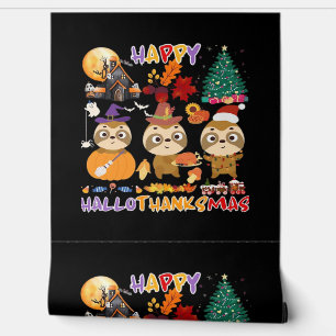 Sloth Happy Hallothanksmas Funny Halloween Thanksg Wallpaper