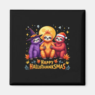 Sloth Happy Hallothanksmas Halloween Thanksgiving  Magnet