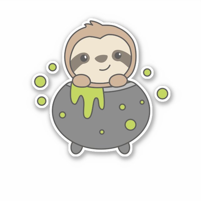Sloth Happy Halloween Cauldron Bat (Front)