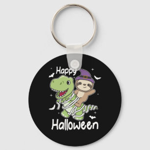 Sloth Happy Halloween T-rex Mummy Costume Key Ring