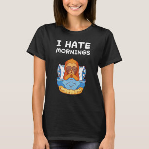 Sloth Hate Mornings Nap Sleep Pajama Pyjamas Night T-Shirt