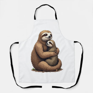 Sloth Heritage Print Engraving Shirt 3 Apron
