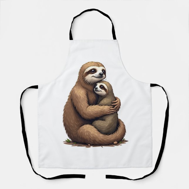 Sloth Heritage Print Engraving Shirt 3 Apron (Front)