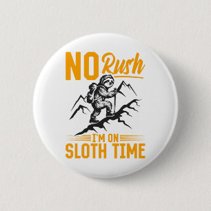 Sloth Hiking Mountains No Rush 6 Cm Round Badge