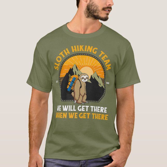Sloth Hiking Shirt Sloth Hiking Team Premium (Front)