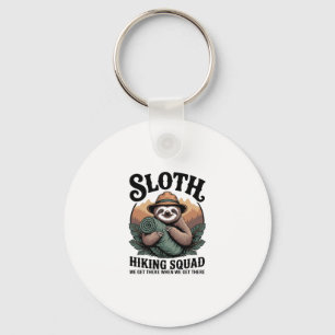 Sloth Hiking Squad Funny Camping Key Ring