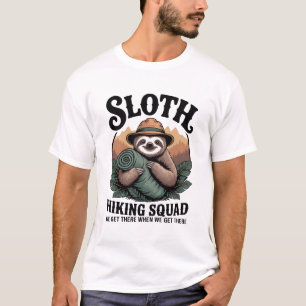 Sloth Hiking Squad Funny Camping T-Shirt