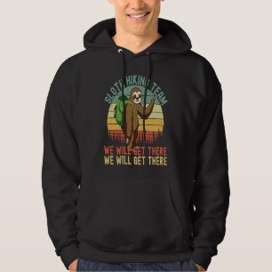 sloth hiking team for men and women hoodie