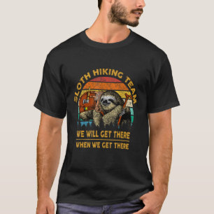 Sloth hiking team funny camping T shirt 1