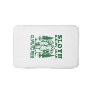 Sloth Hiking Team Funny Hiker Mountain Hiking Club Bath Mat