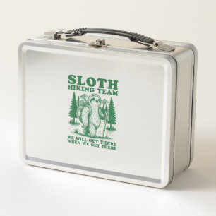 Sloth Hiking Team Funny Hiker Mountain Hiking Club Metal Lunch Box