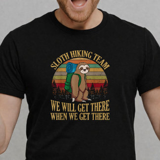 Sloth Hiking Team Funny Vintage Hiking T-Shirt