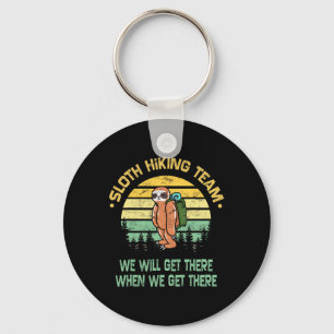 Sloth Hiking Team Hiker Camper Funny Retro  Key Ring