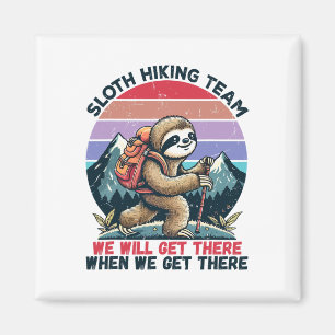 Sloth Hiking Team Hiking Gifts Men Women Kids Funn Magnet