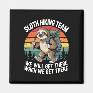 Sloth Hiking Team Mountaineers Camping Hiking  Magnet
