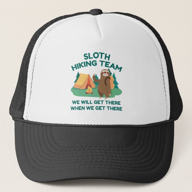 Sloth Hiking Team Trucker Hat (Front)