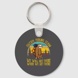 Sloth Hiking Team We Will Get There Funny Vintage Key Ring