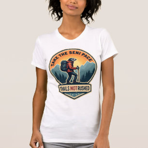 Sloth Hiking Vintage Shirt Funny Slow Trail Design