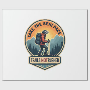 Sloth Hiking Vintage Shirt Funny Slow Trail Design Wrapping Paper